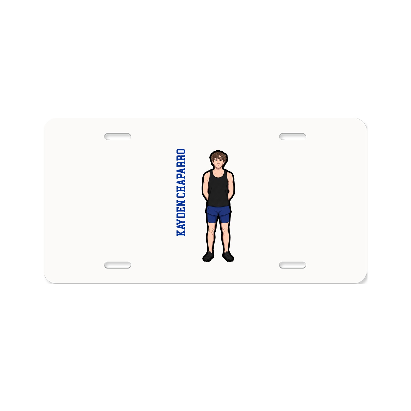 License Plate — Name Vertical in Classic