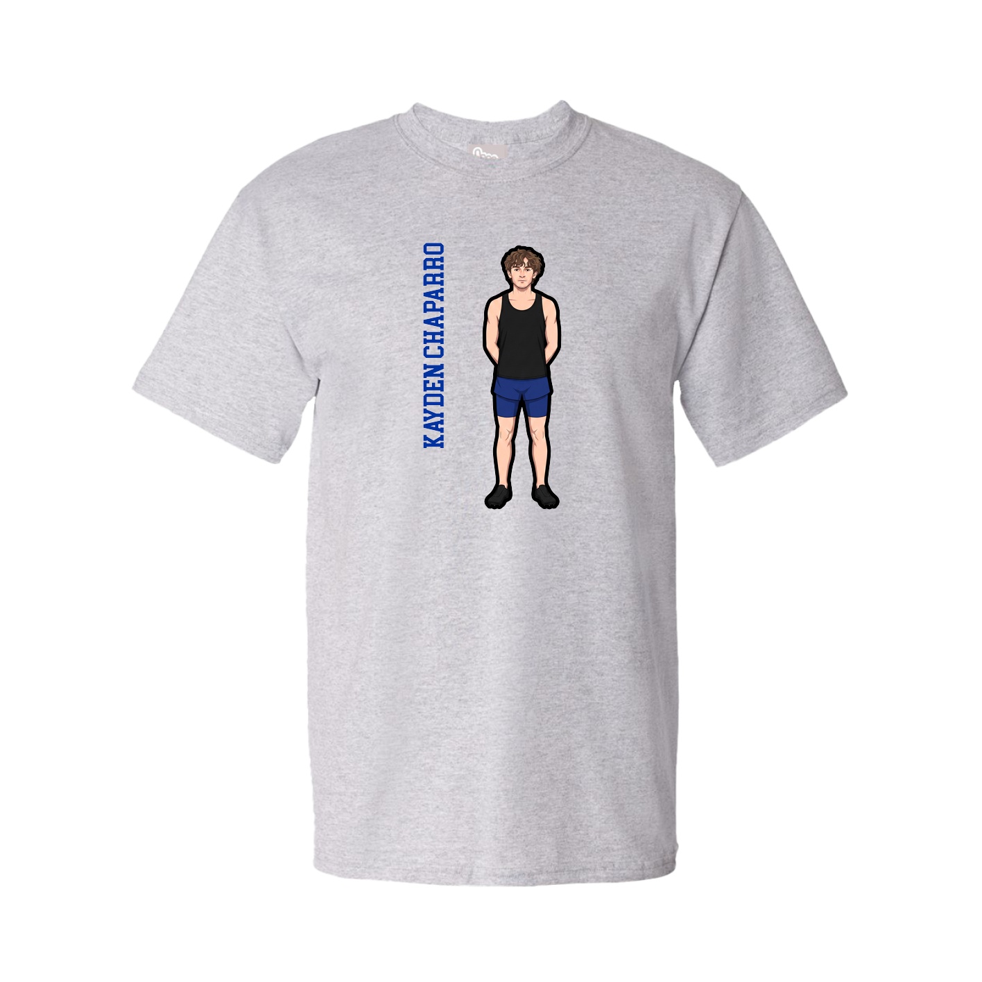Youth Tee — Name Vertical in Grey