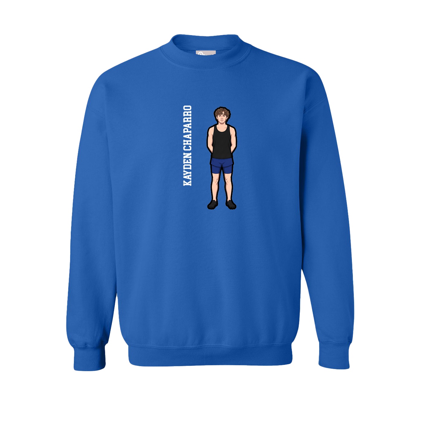 Fleece Crew — Name Vertical in Royal