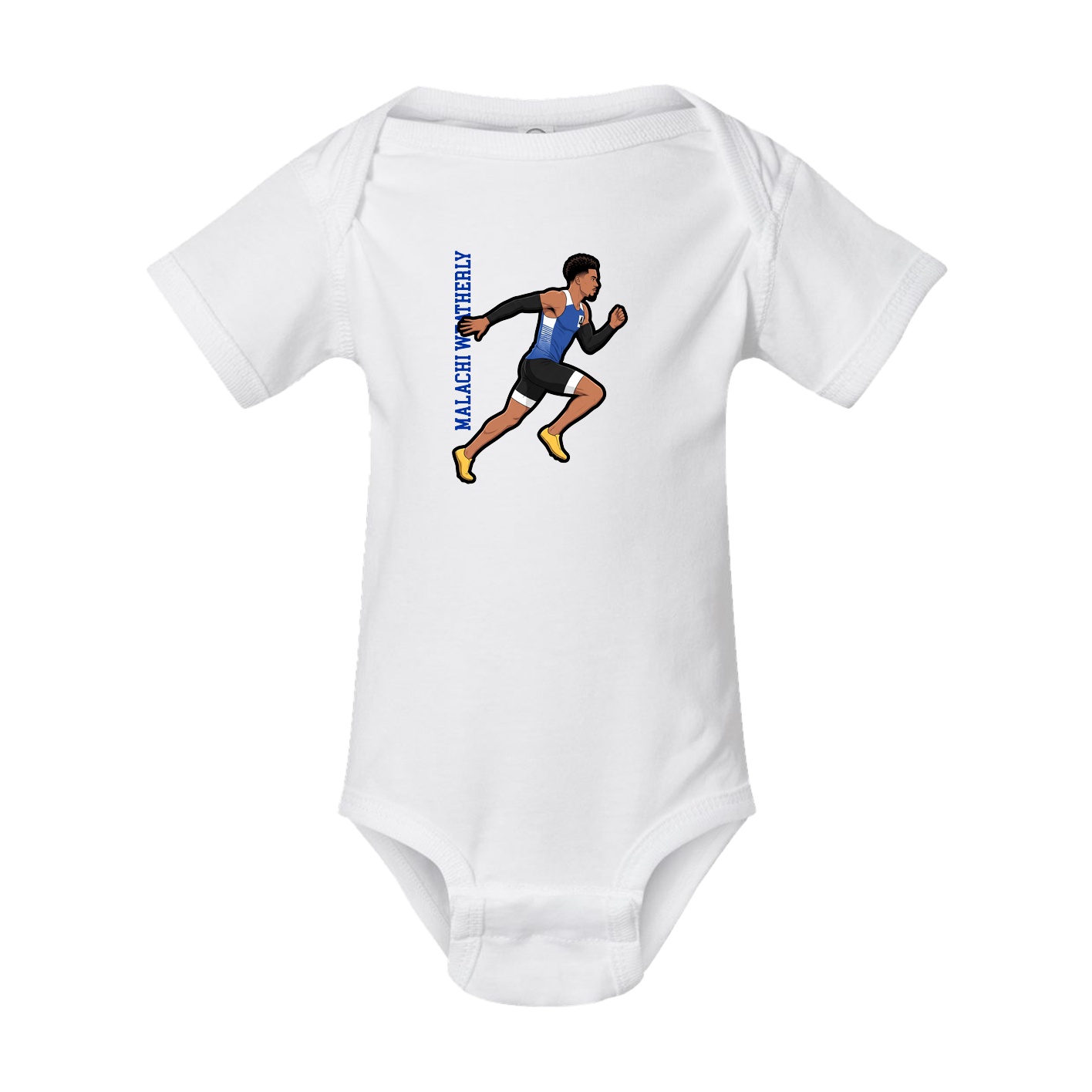 Baby Onesie — Name Vertical in White