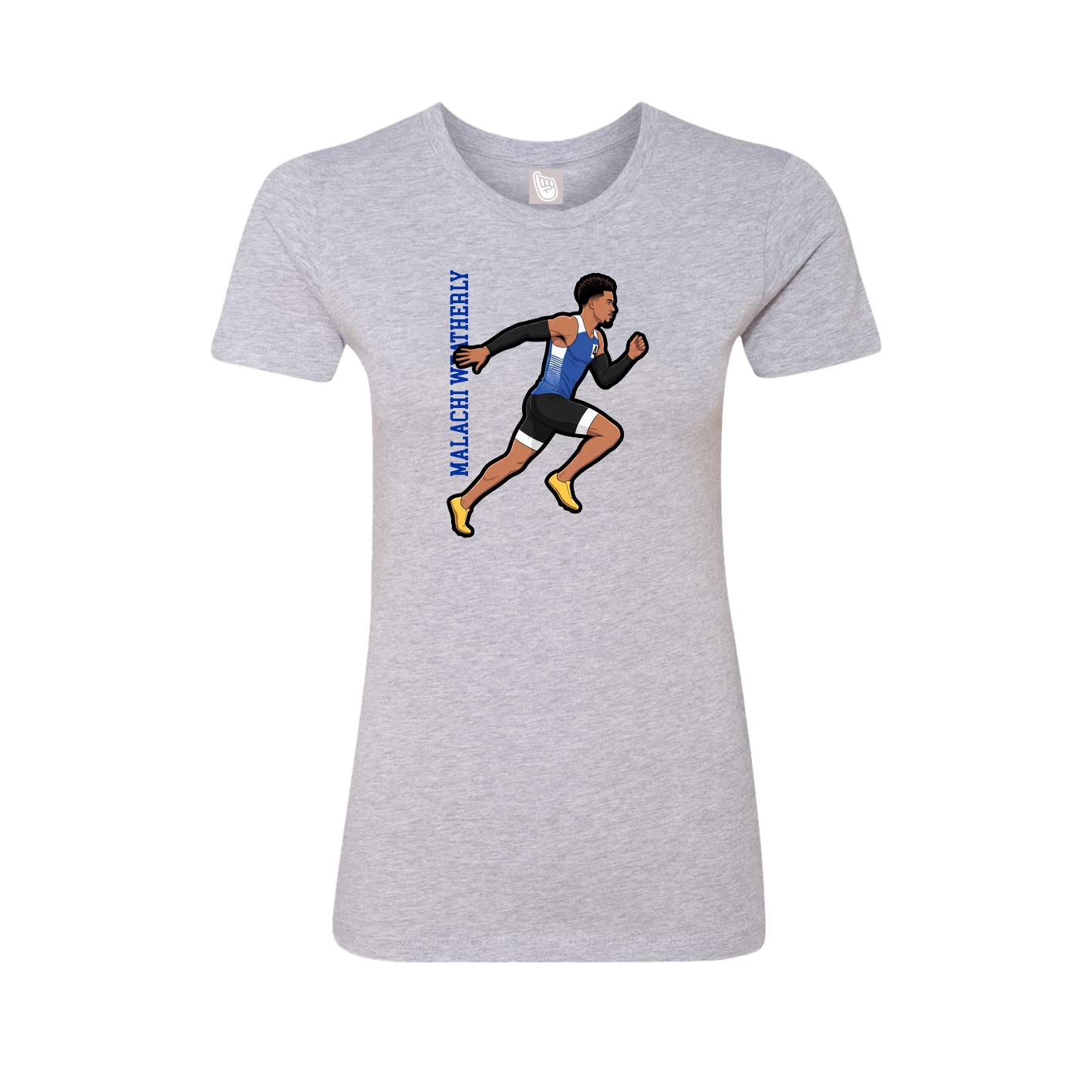 Womens Tee — Name Vertical in Grey