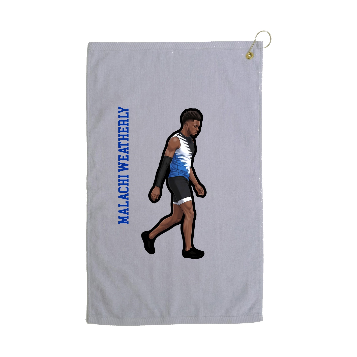 Golf Towel — Name Vertical in Grey