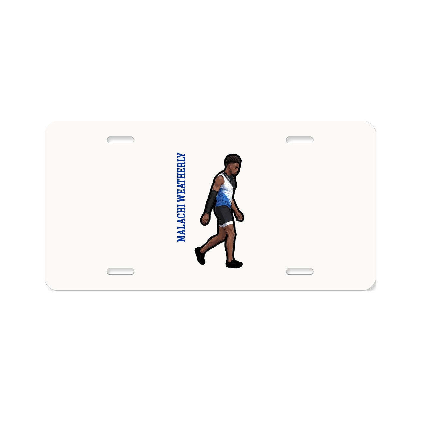 License Plate — Name Vertical in Classic
