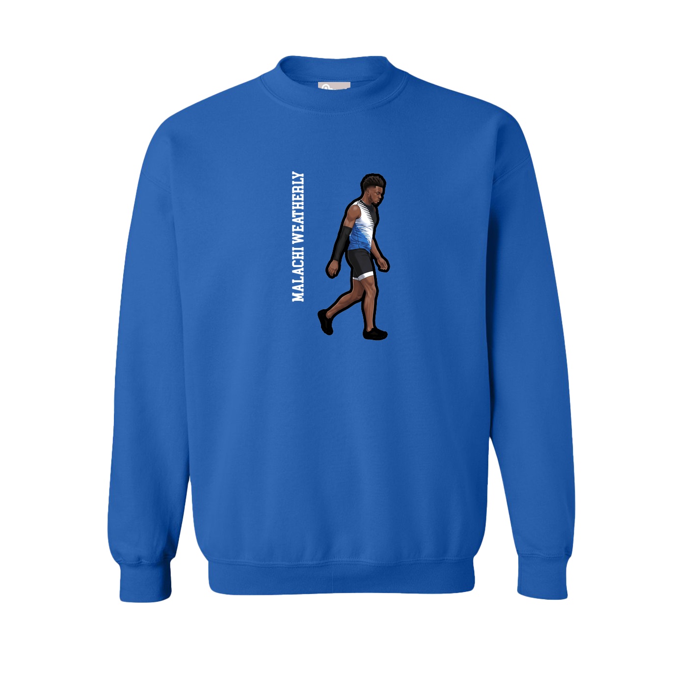 Fleece Crew — Name Vertical in Royal