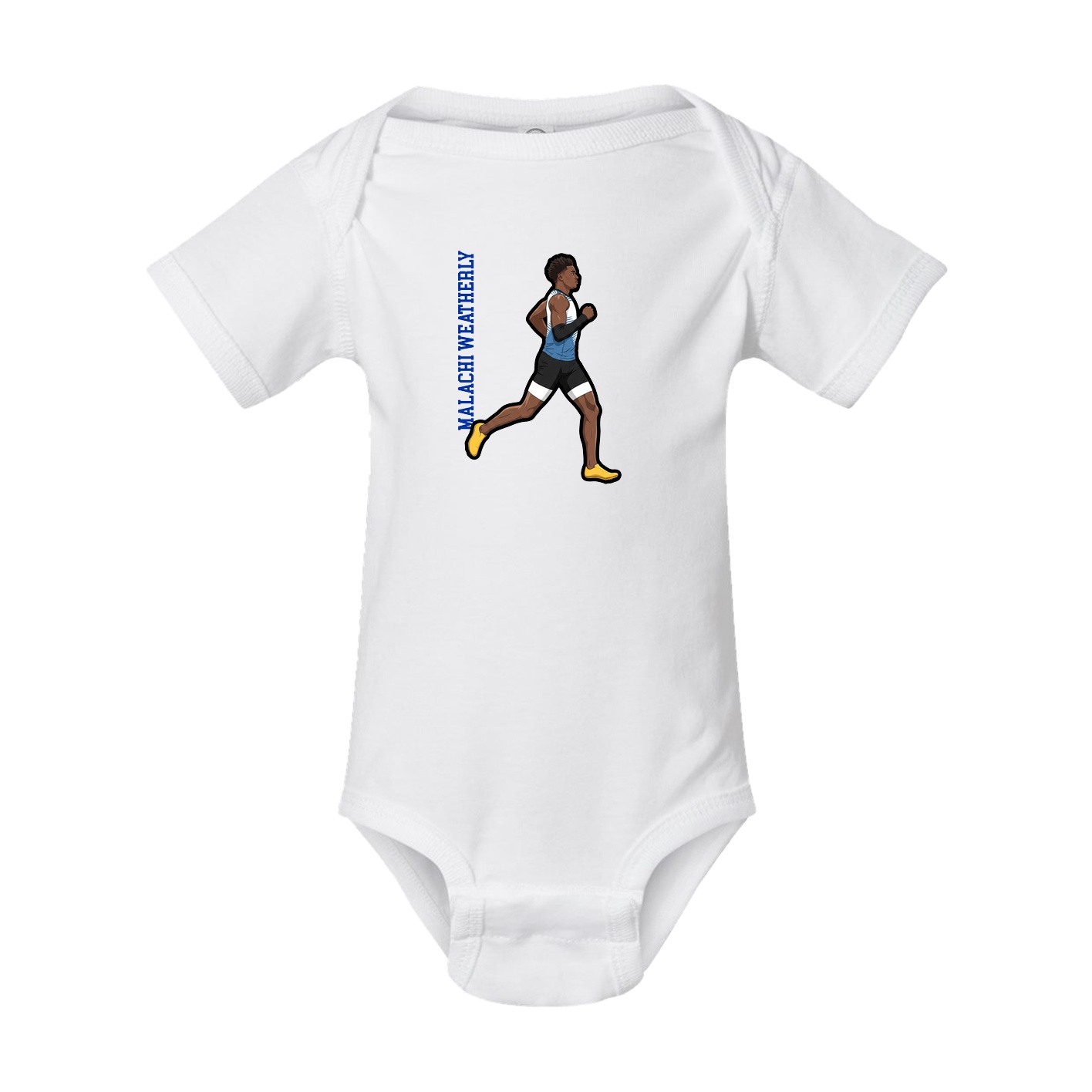 Baby Onesie — Name Vertical in White