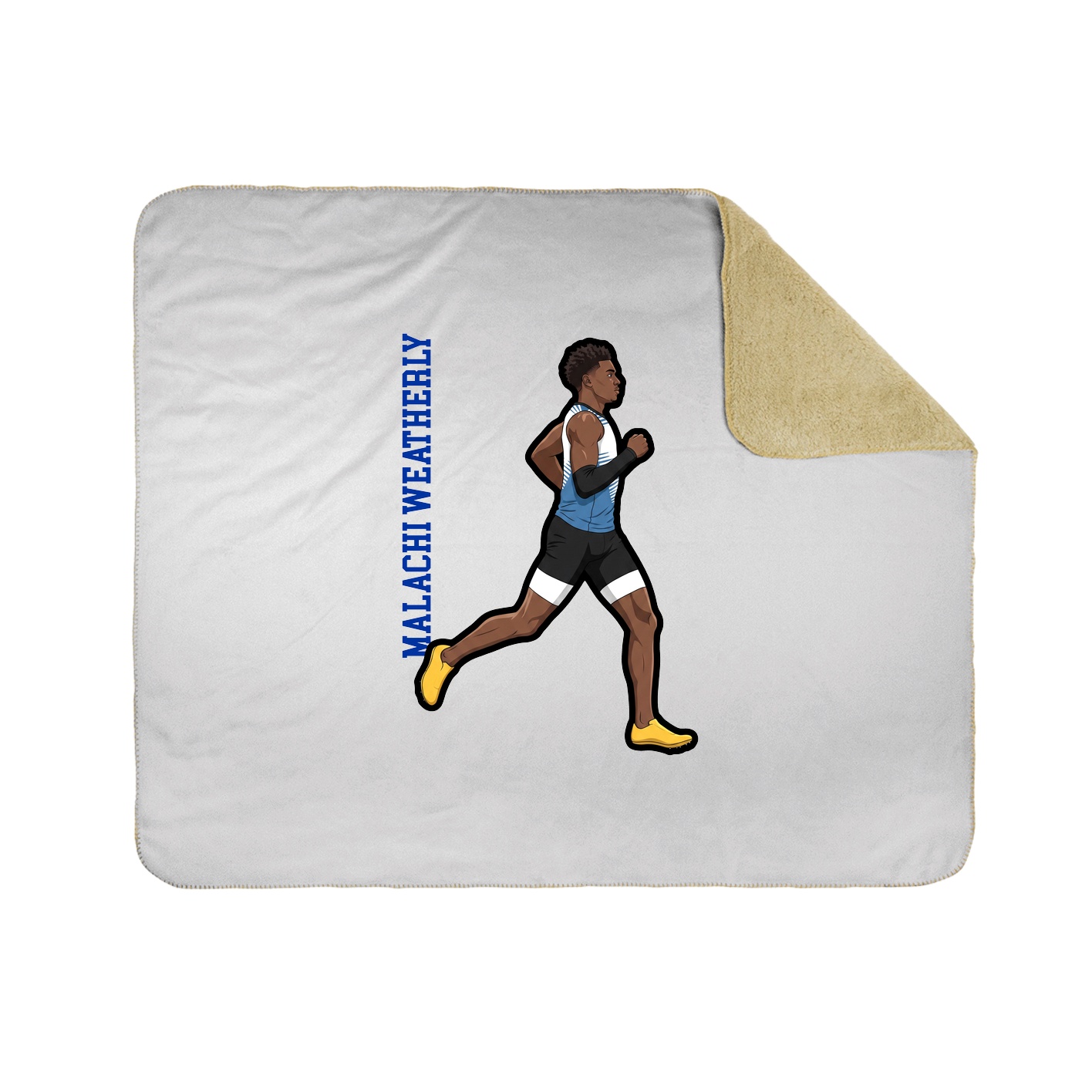 Throw Blanket — Name Vertical in White