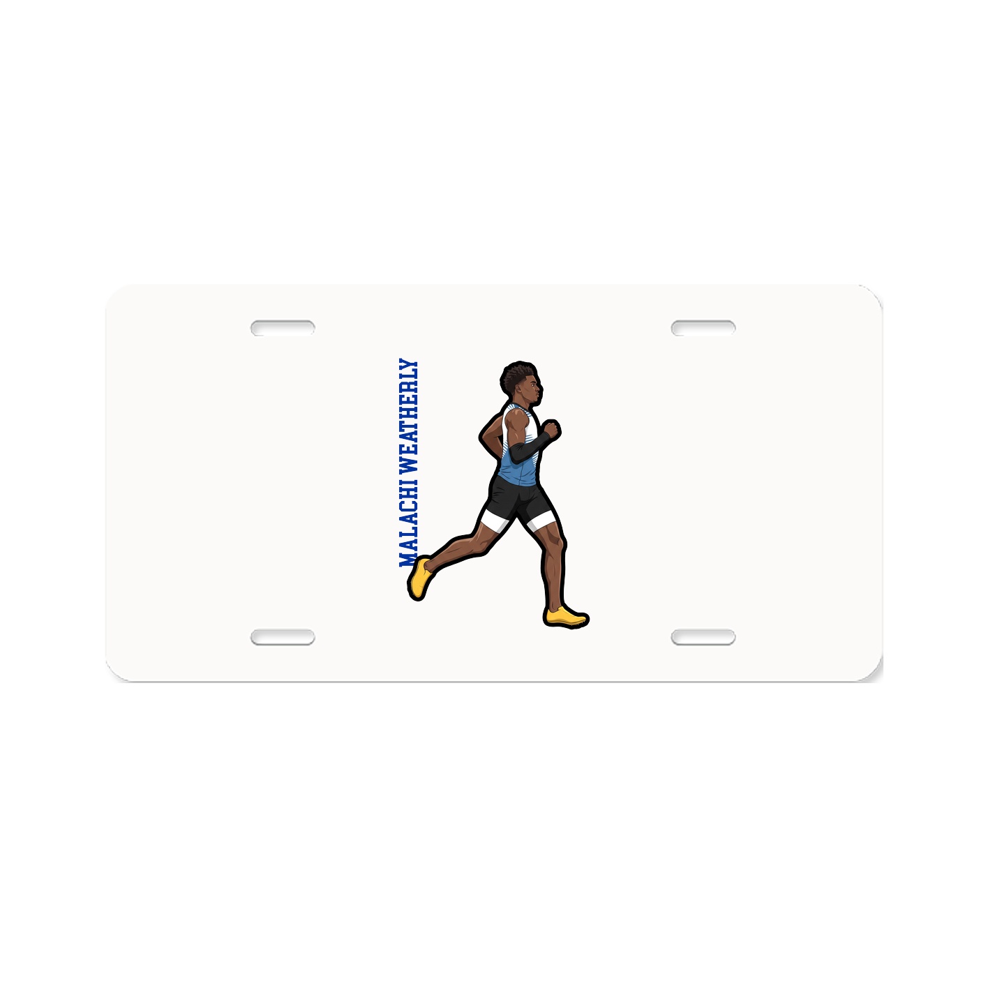 License Plate — Name Vertical in Classic
