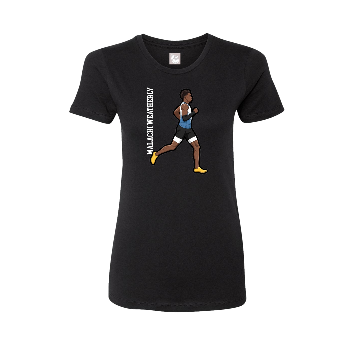 Womens Tee — Name Vertical in Black
