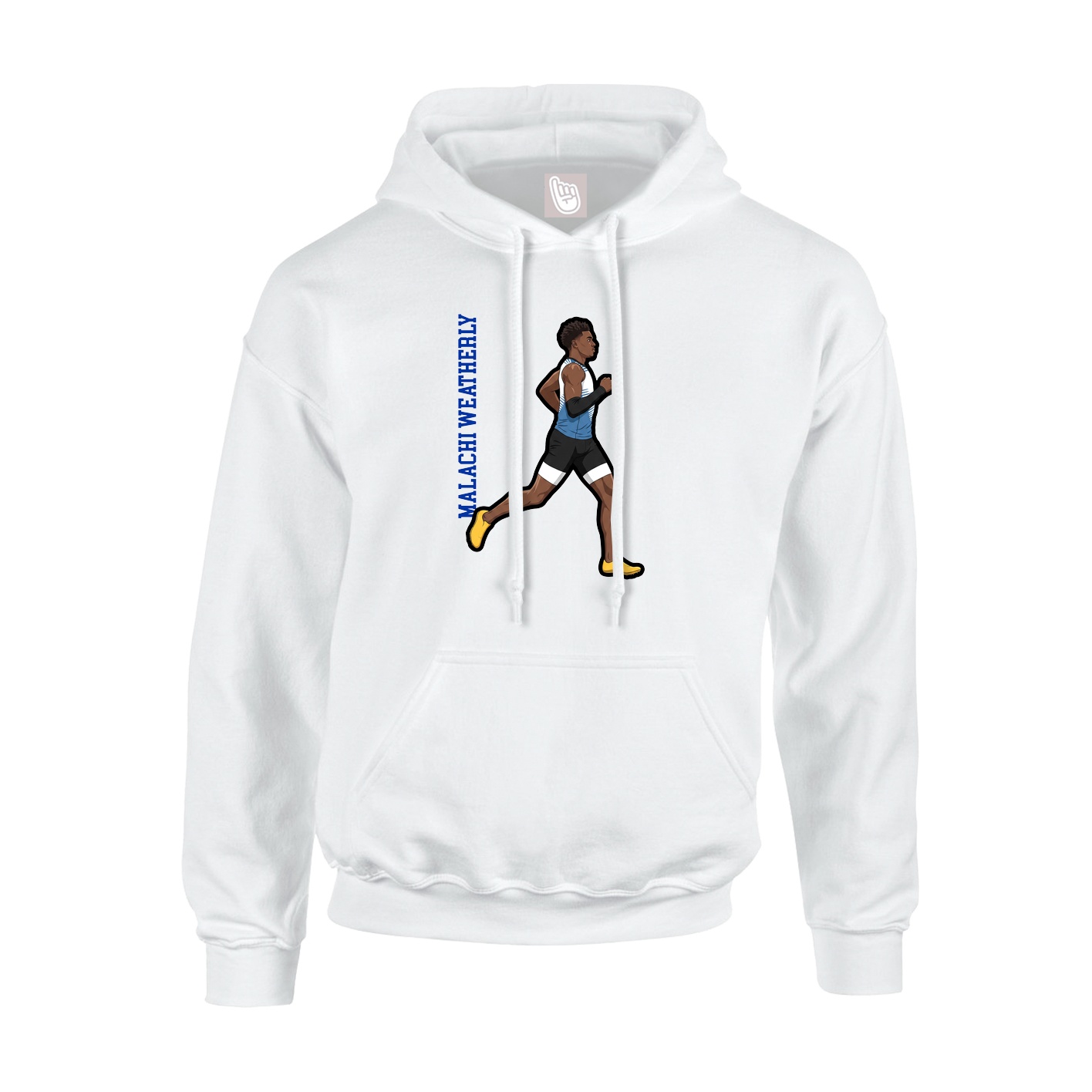 Hoodie — Name Vertical in White