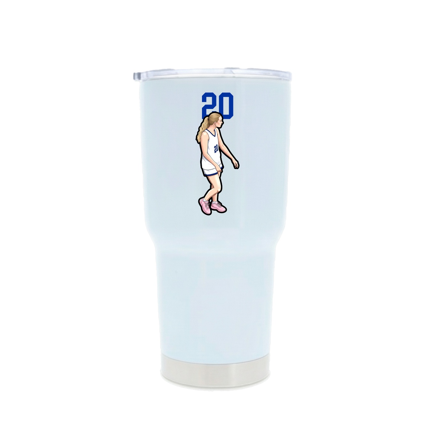 30oz Stainless Steel Tumbler — Number Top in White