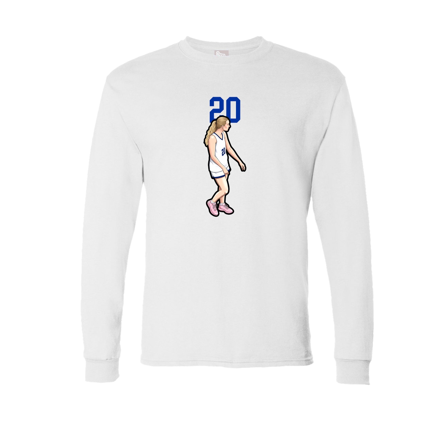 Long Sleeve Tee — Number Top in White