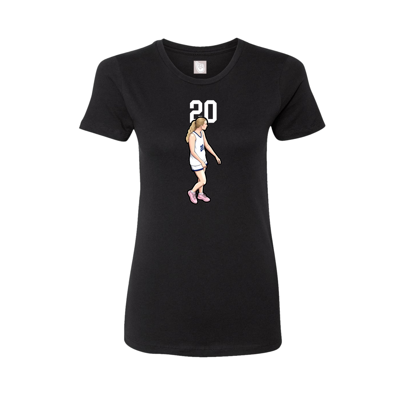 Fitted Women's Tee — Number Top in Black