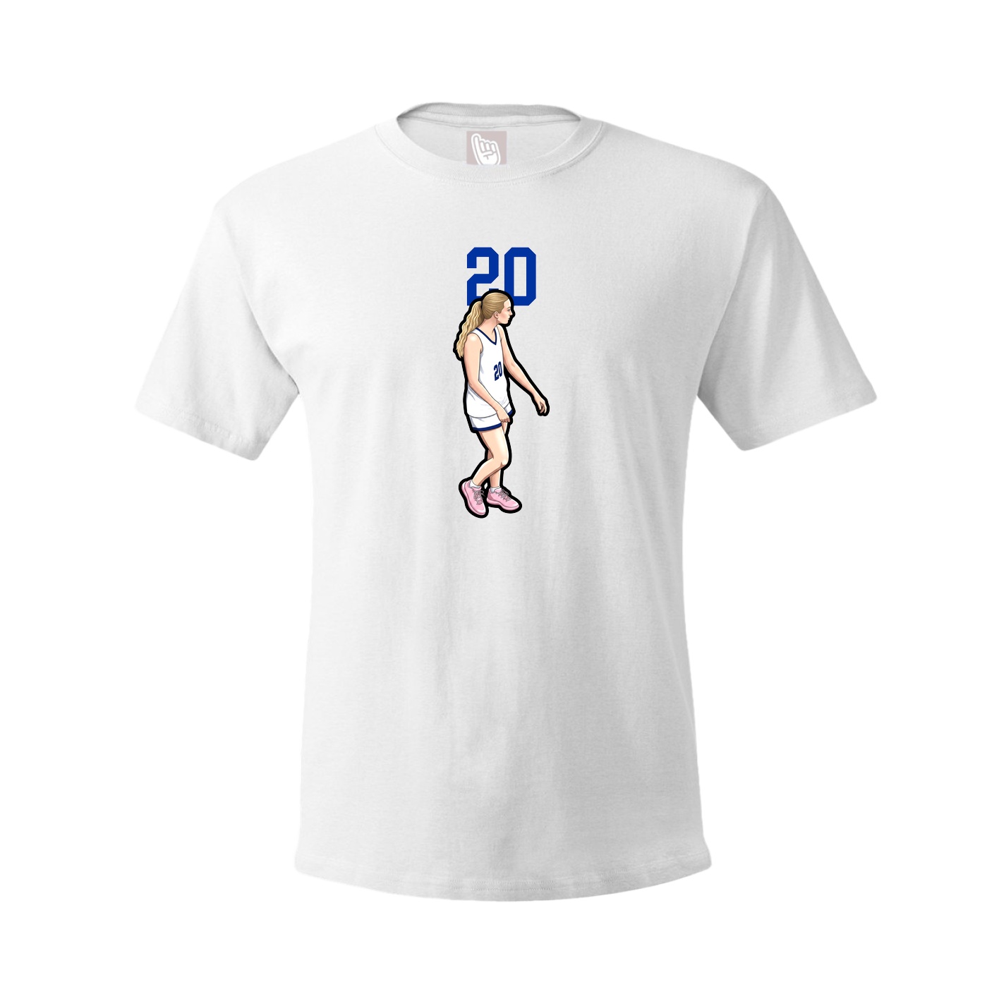 Youth Tee — Number Top in White