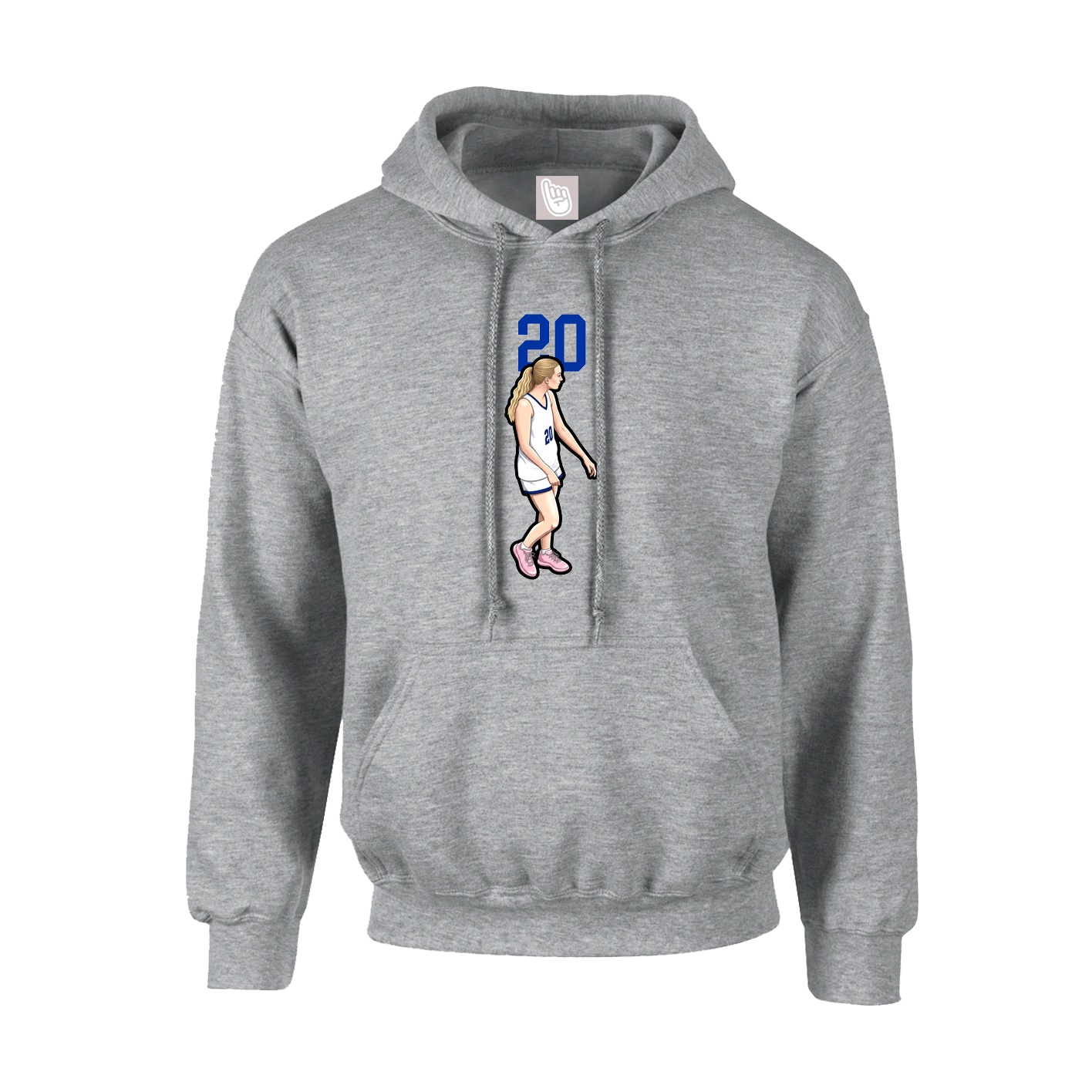 Hoodie — Number Top in Grey