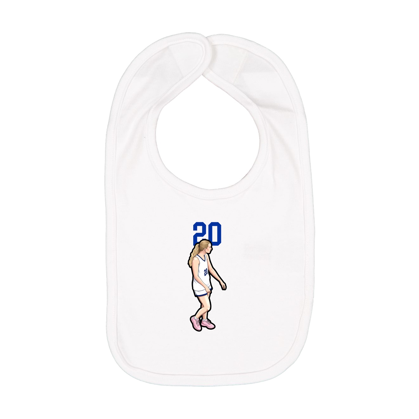 Infant Bib — Number Top in White