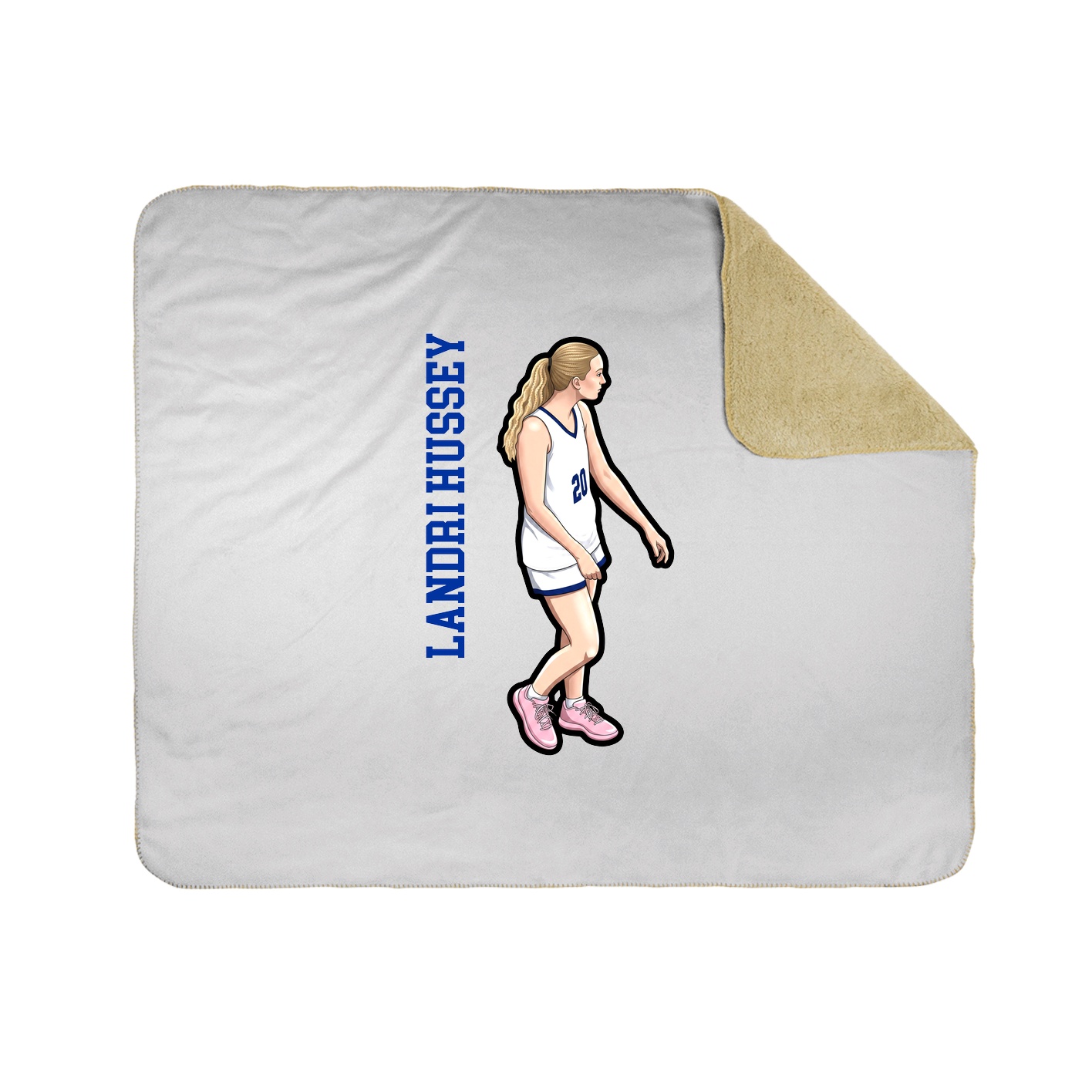 Throw Blanket — Name Vertical in White