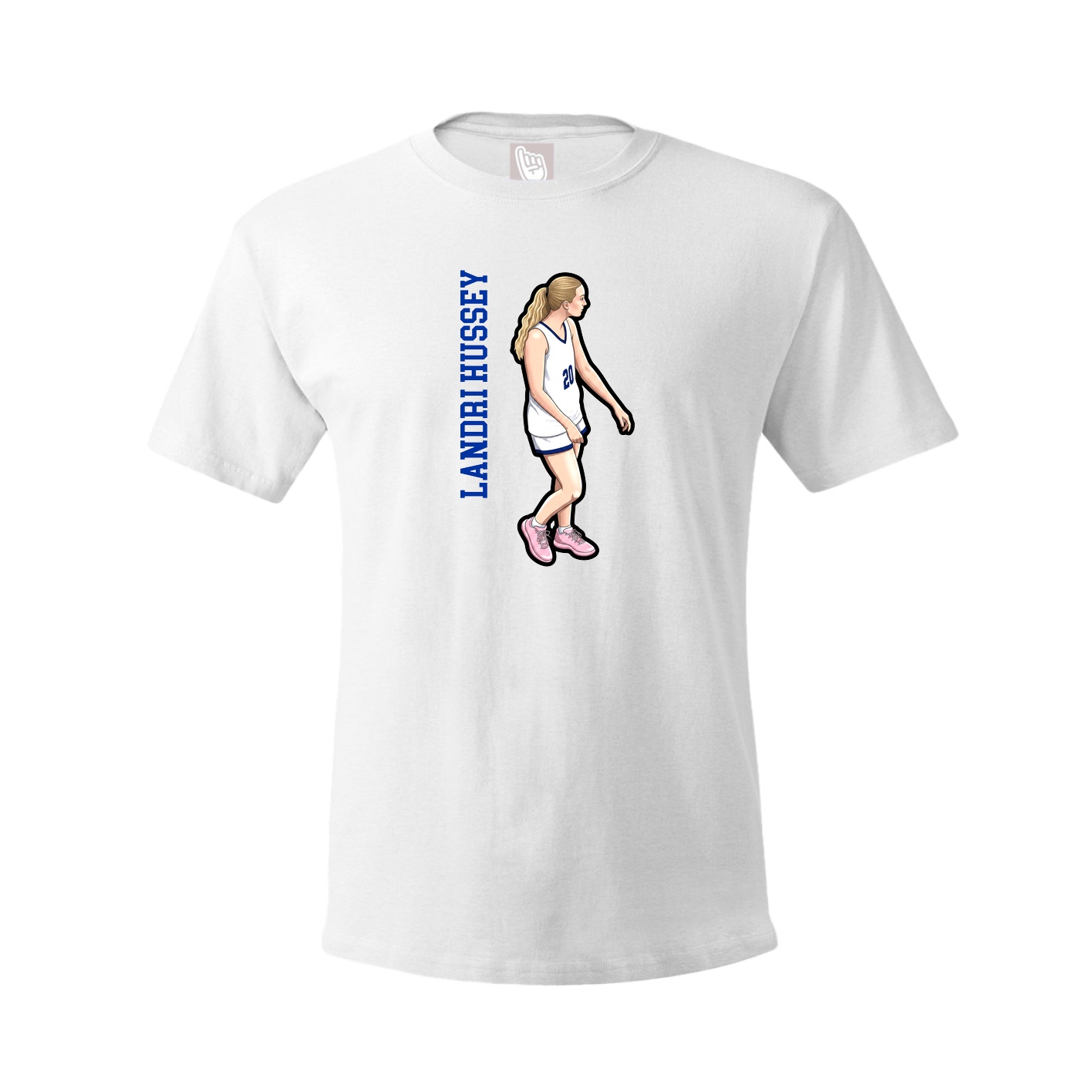Tee — Name Vertical in White