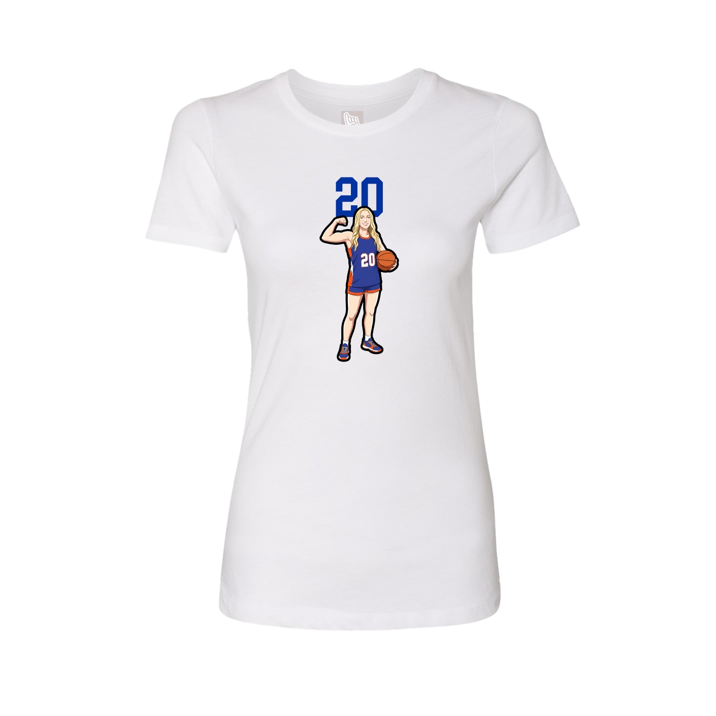 Fitted Women's Tee — Number Top in White