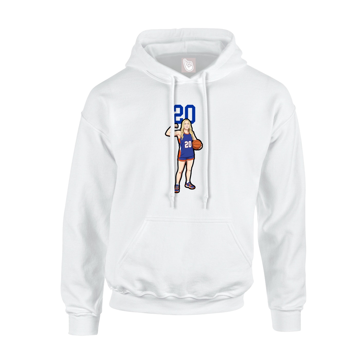 Hoodie — Number Top in White