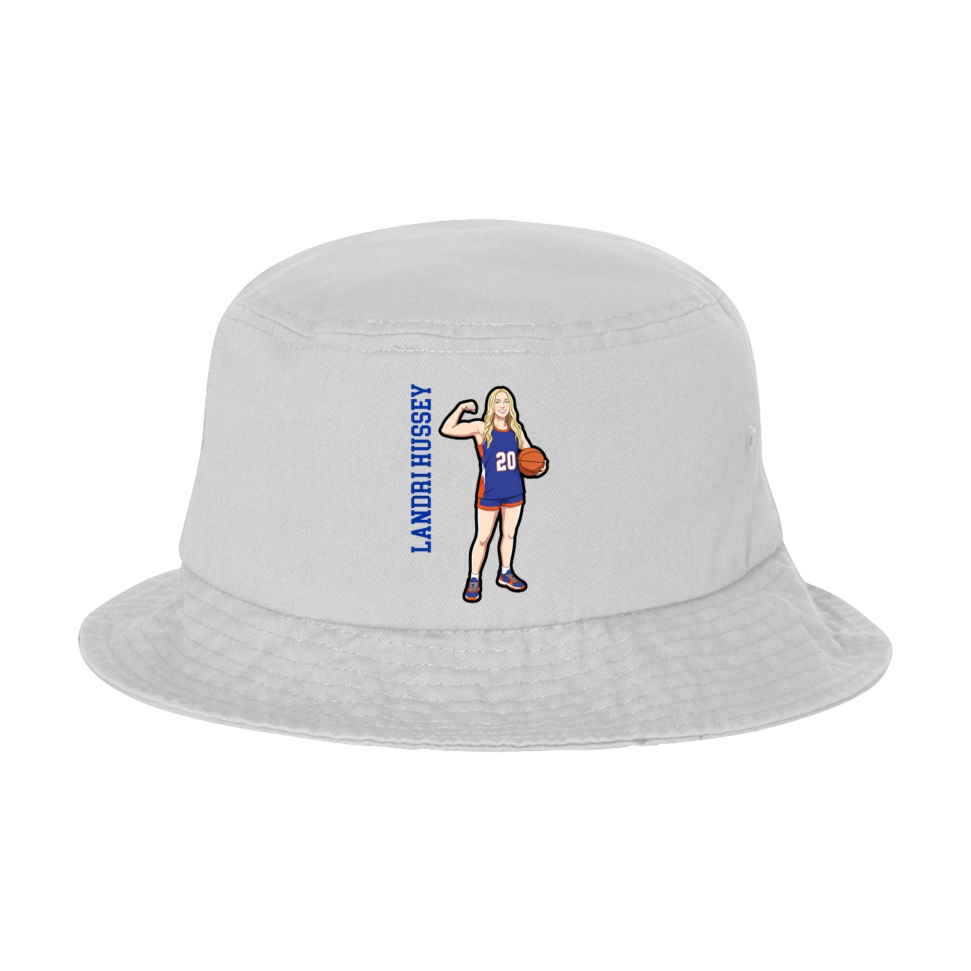 Bucket Cap — Name Vertical in White