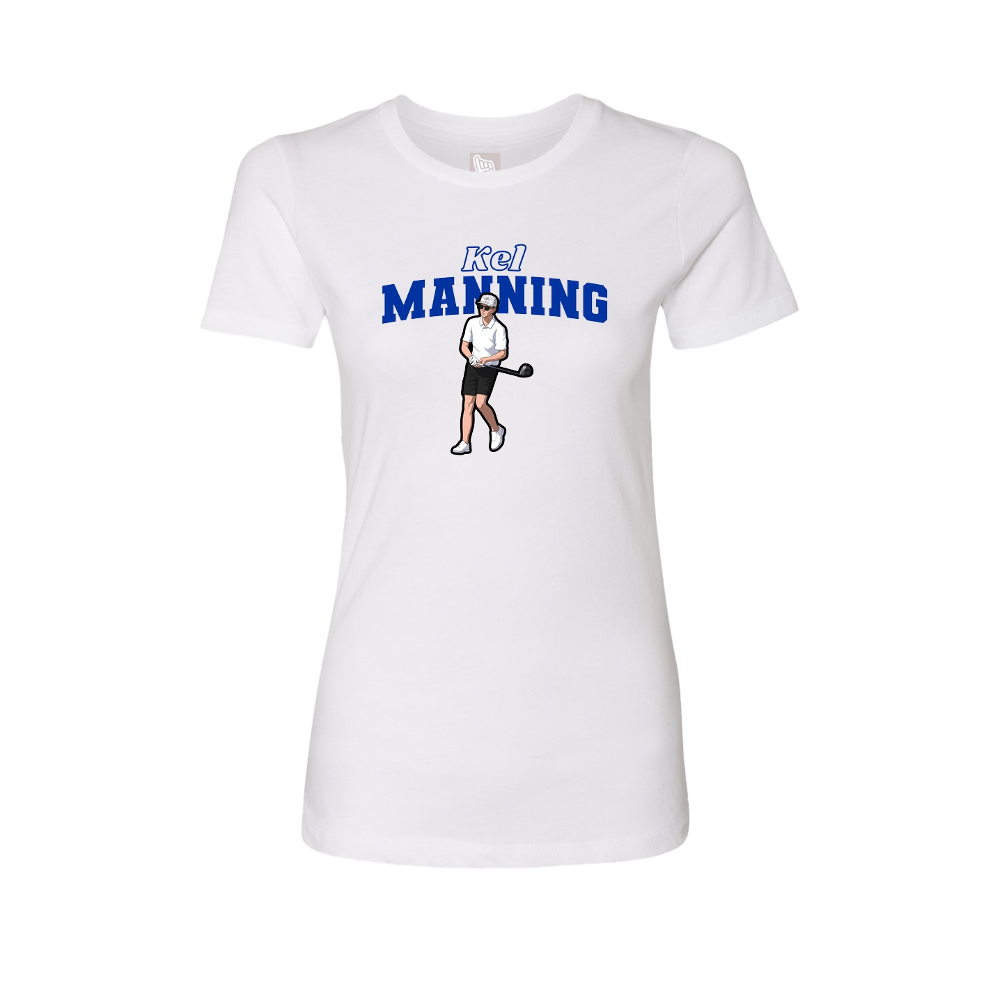 Womens Tee — Name Arch in White