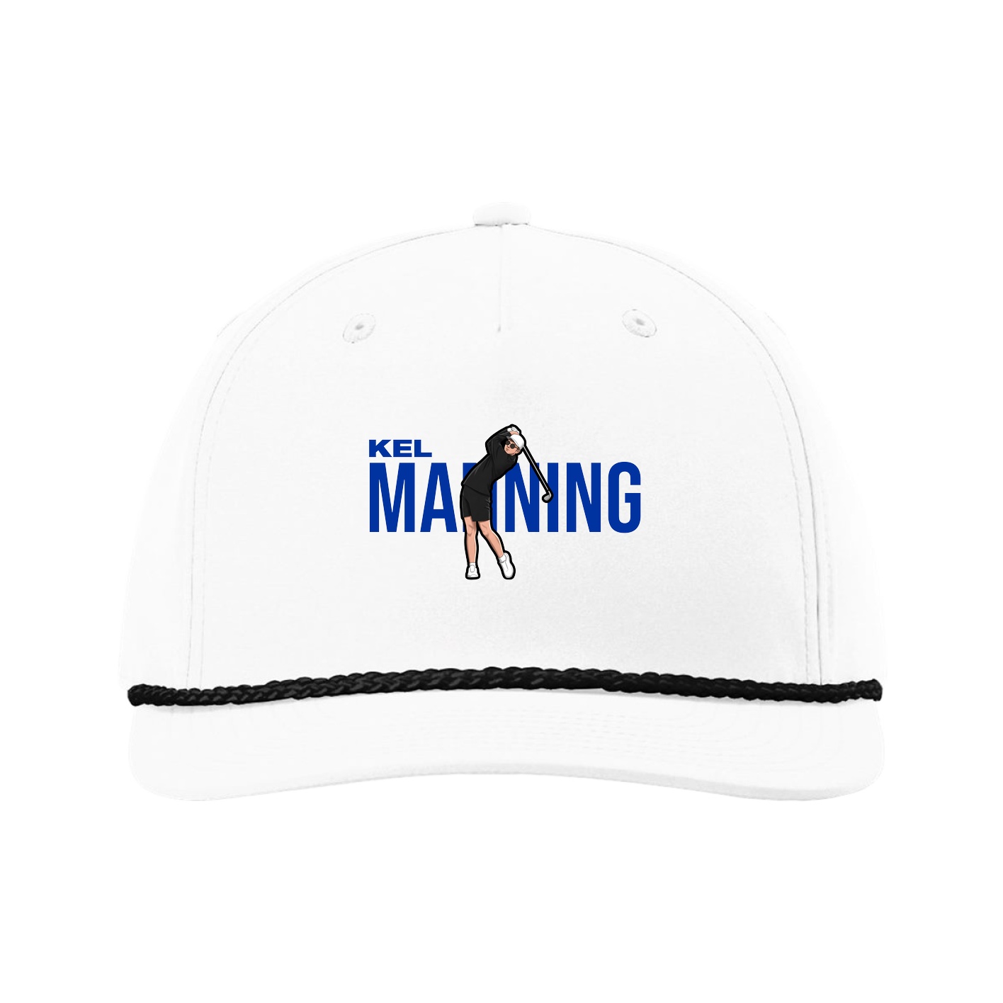 Five-Panel Classic Rope Cap — Player Name in White
