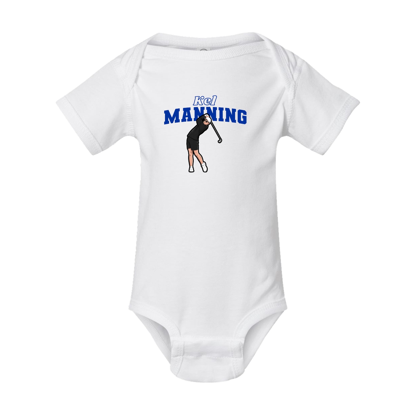 Baby Onesie — Name Arch in White
