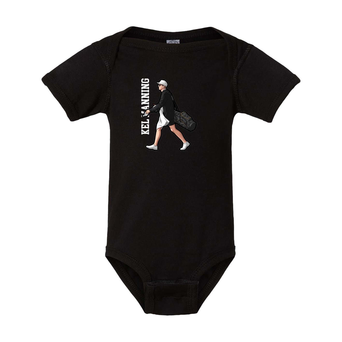 Baby Onesie — Name Vertical in Black