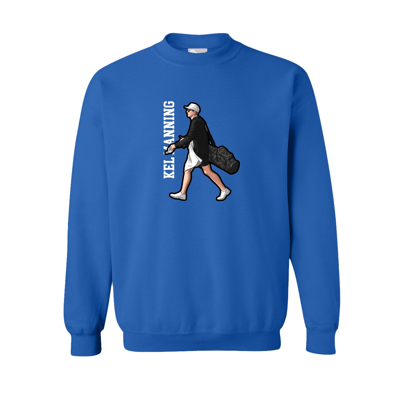 Fleece Crew — Name Vertical in Royal