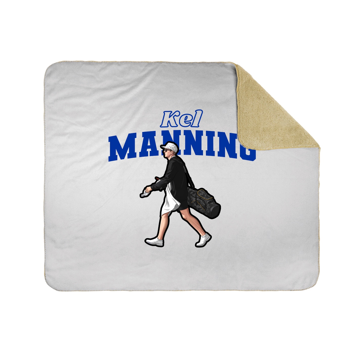 Throw Blanket — Name Arch in White