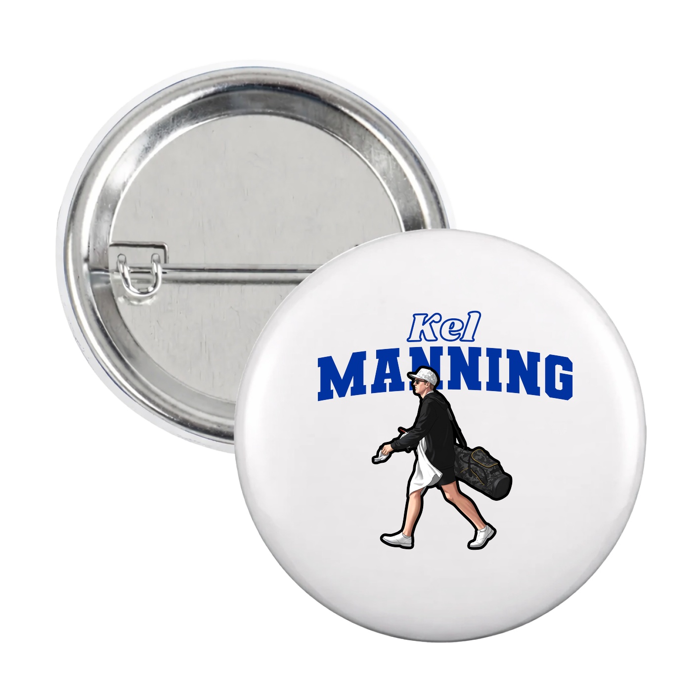 Game Day Button — Name Arch in White