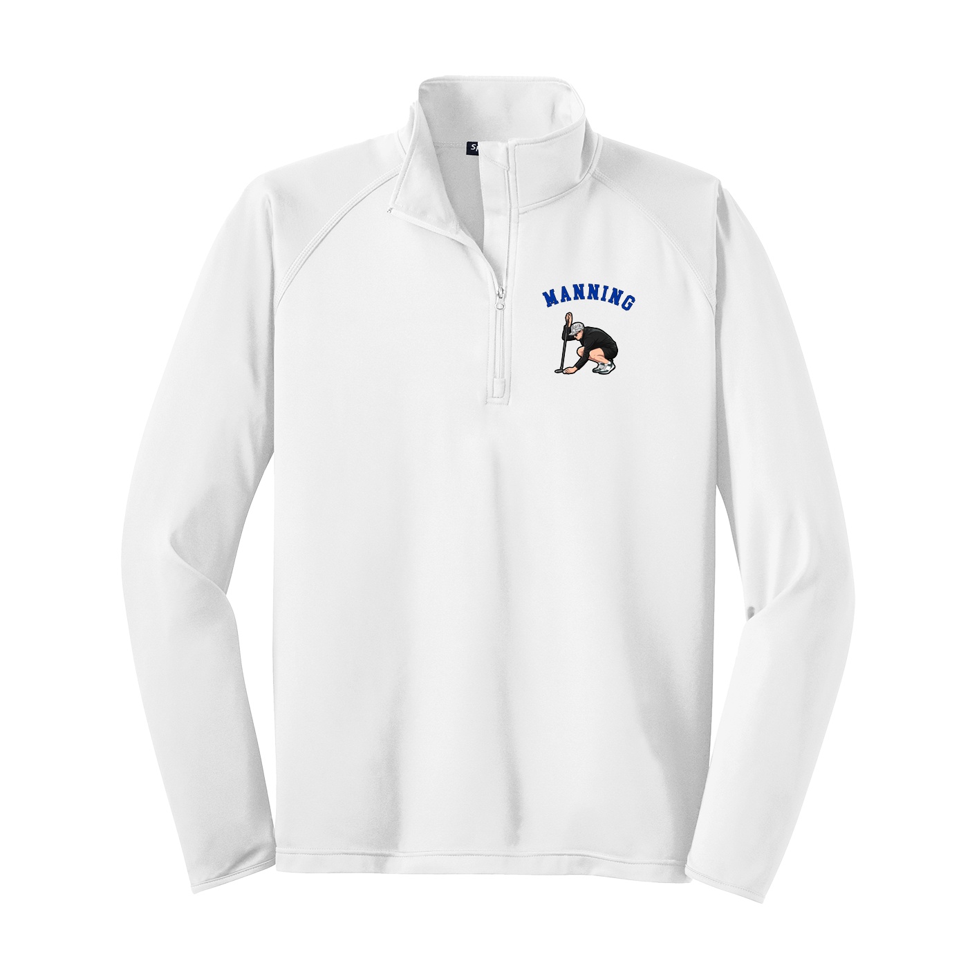 Q-Zip Pullover — Shirsey Arch in White
