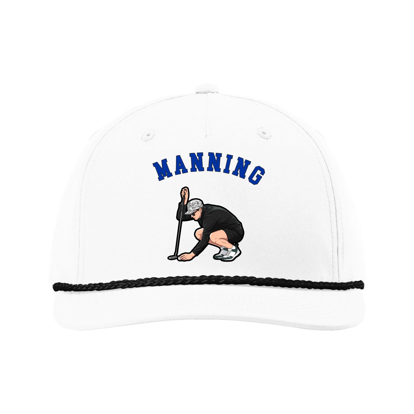 Five-Panel Classic Rope Cap — Shirsey Arch in White