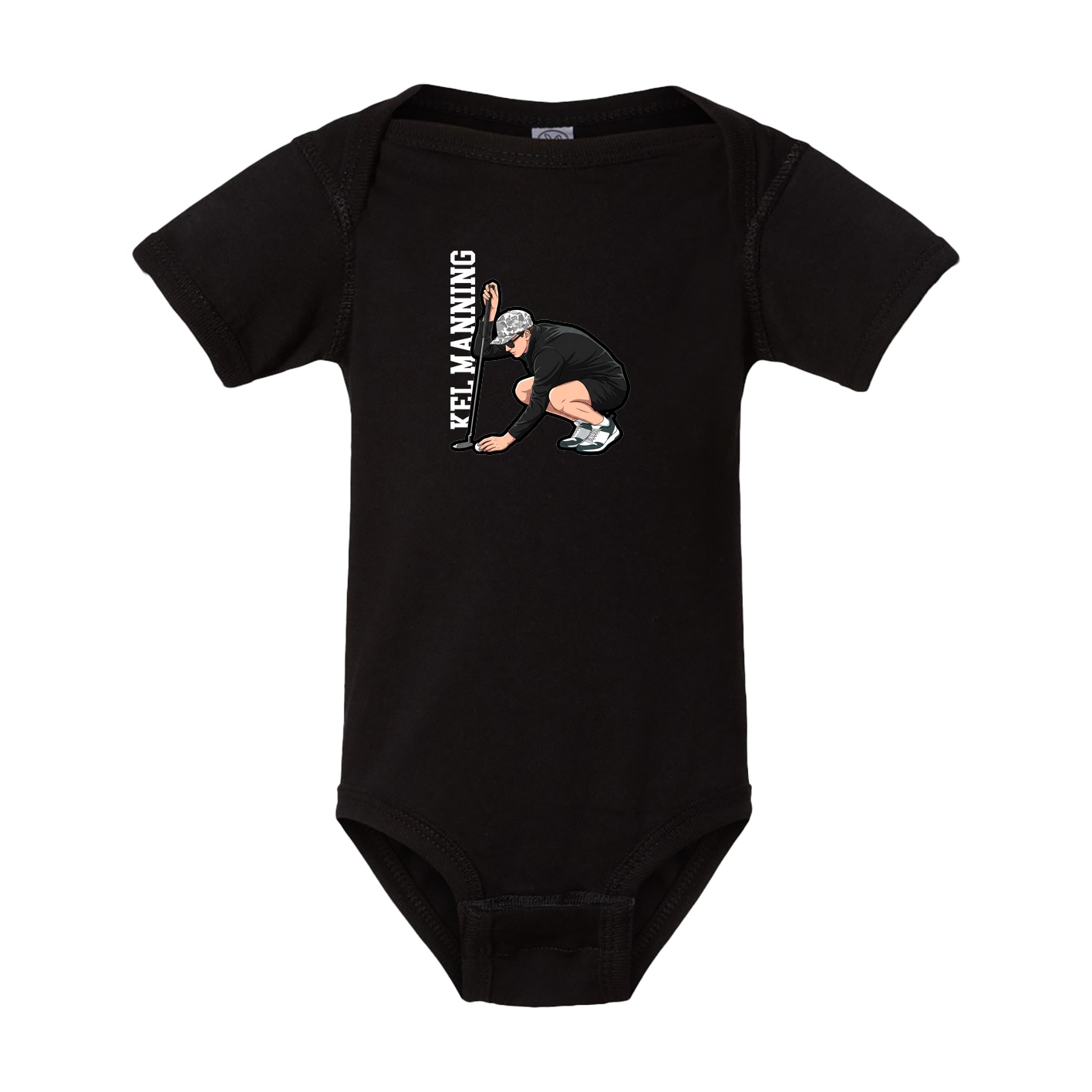 Baby Onesie — Name Vertical in Black
