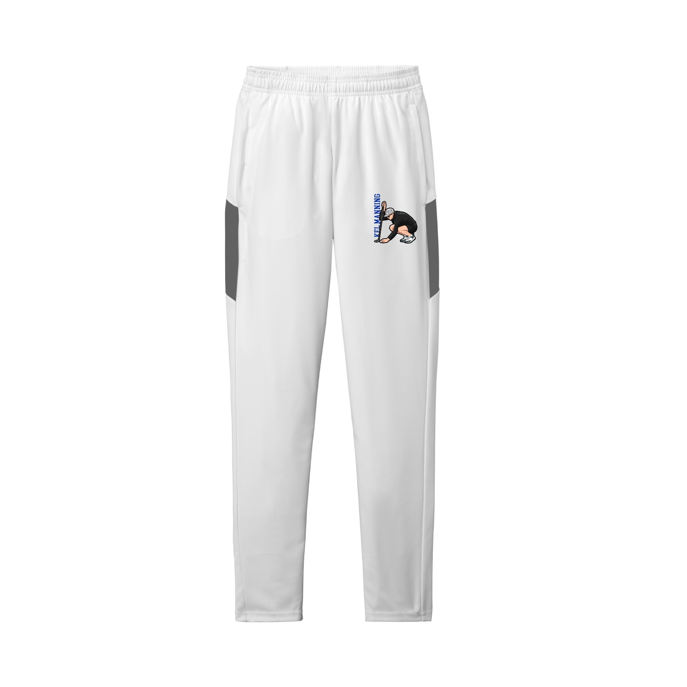 Team Travel Pant — Name Vertical in White/Grey
