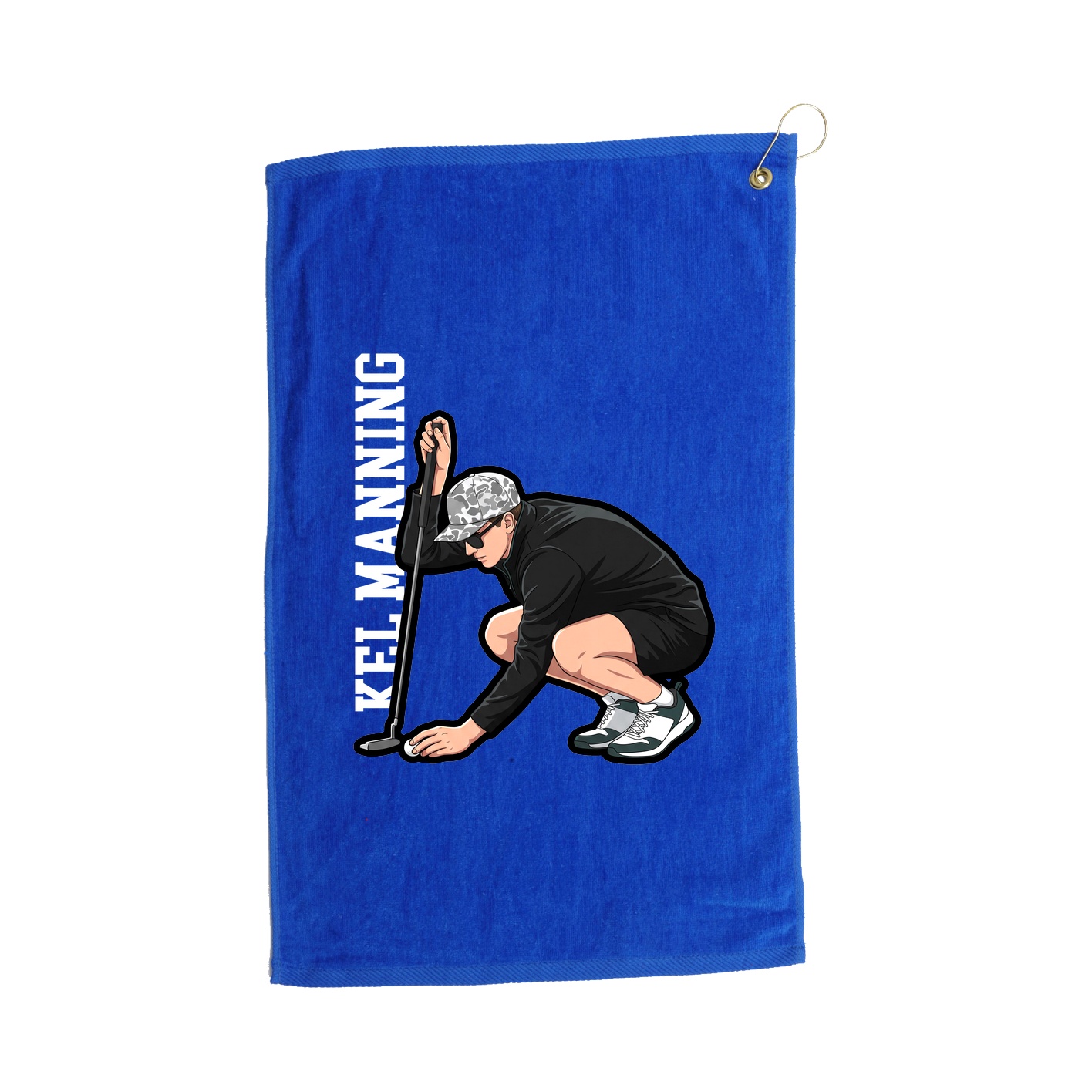 Golf Towel — Name Vertical in Royal