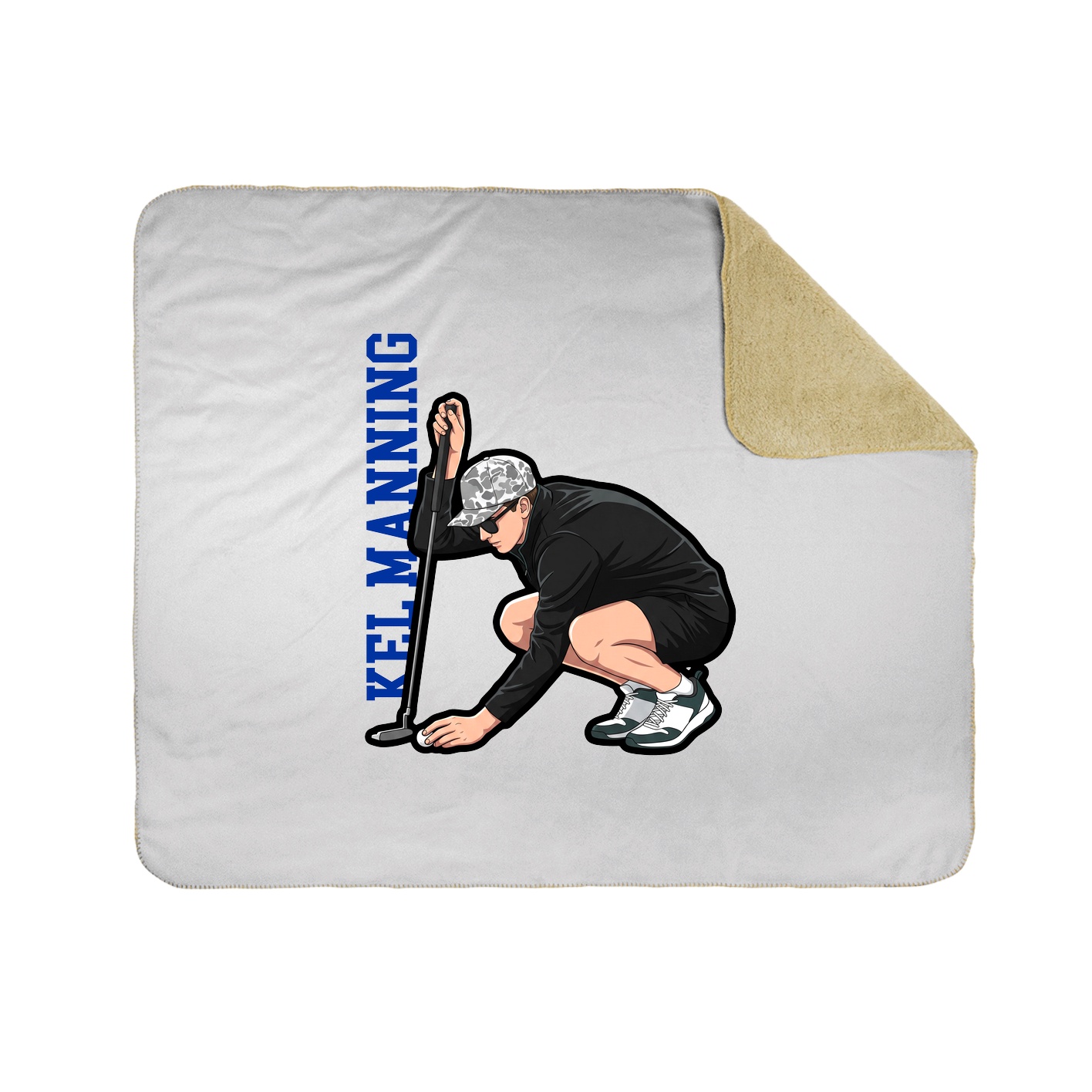 Throw Blanket — Name Vertical in White