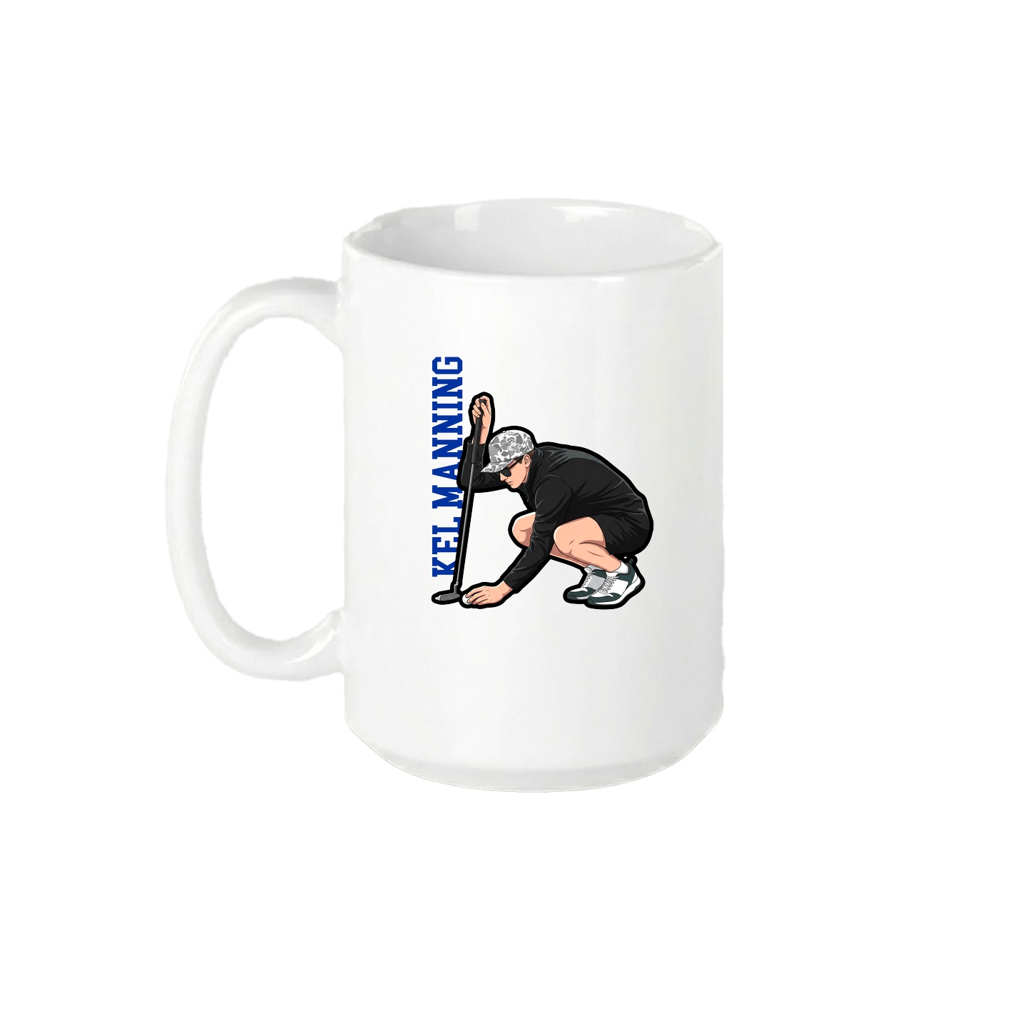15oz Coffee Mug — Name Vertical in White