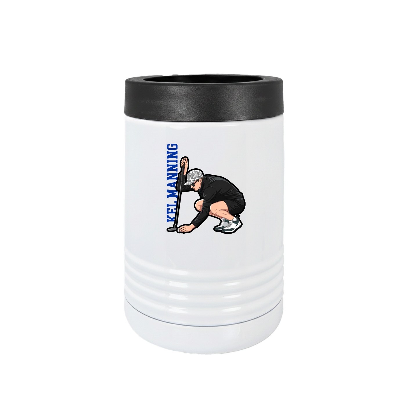 Beverage Holder — Name Vertical in White