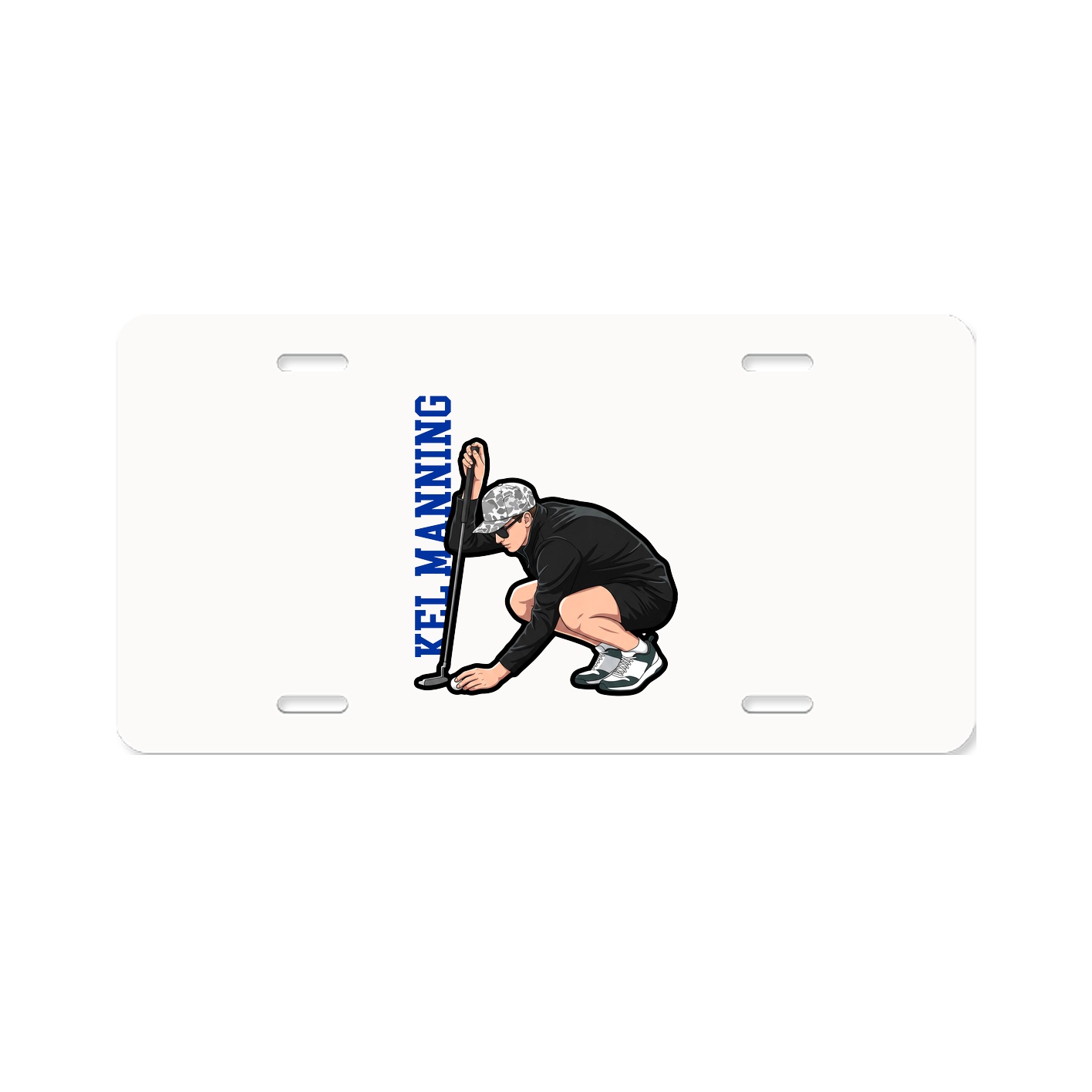 License Plate — Name Vertical in Classic