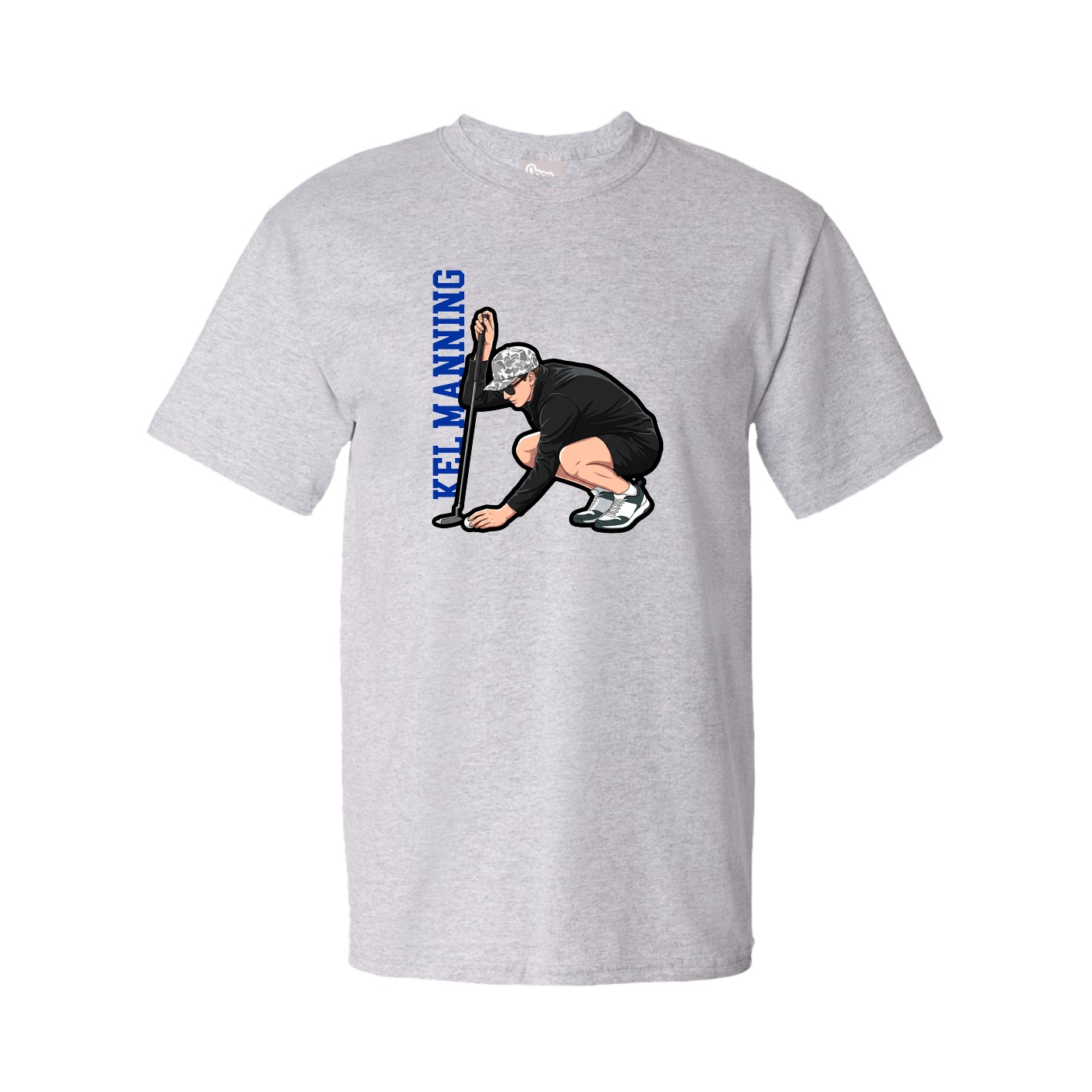 Tee — Name Vertical in Grey