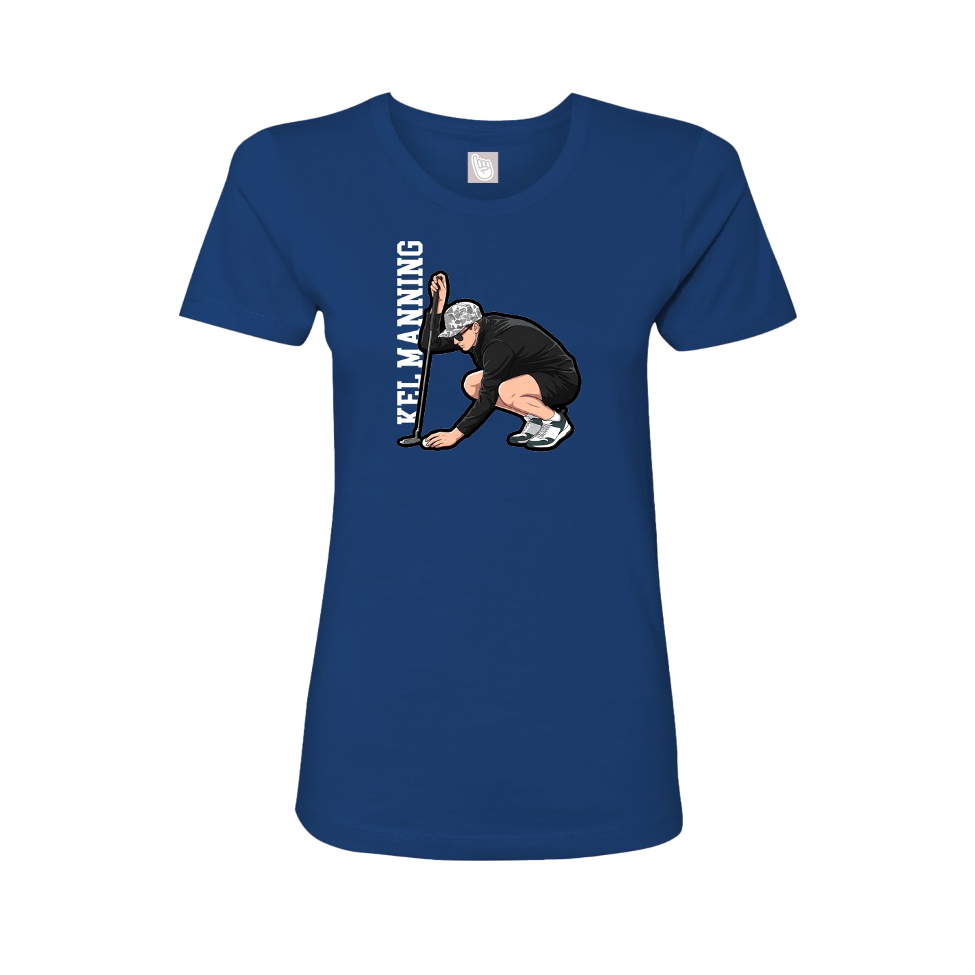 Womens Tee — Name Vertical in Royal