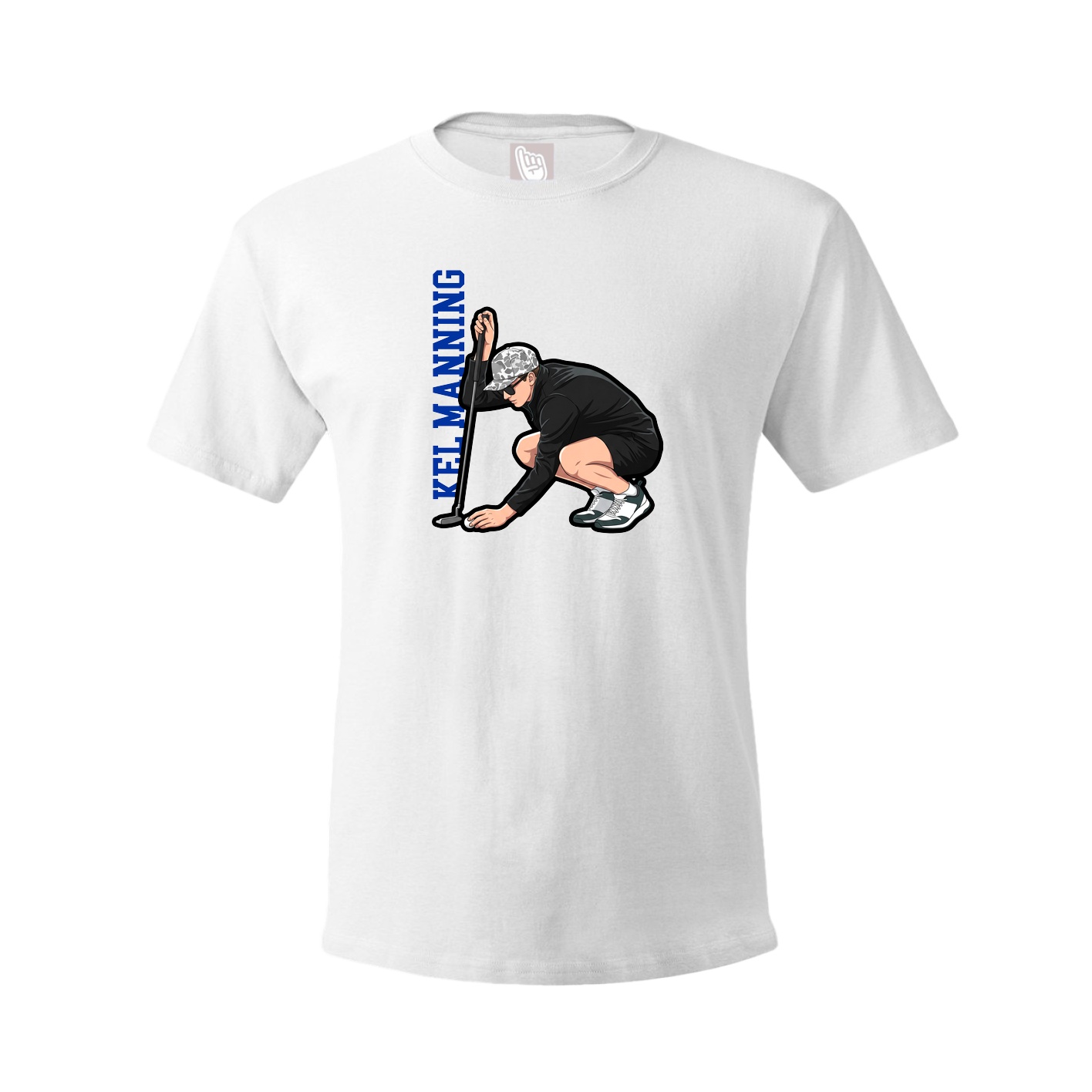 Youth Tee — Name Vertical in White