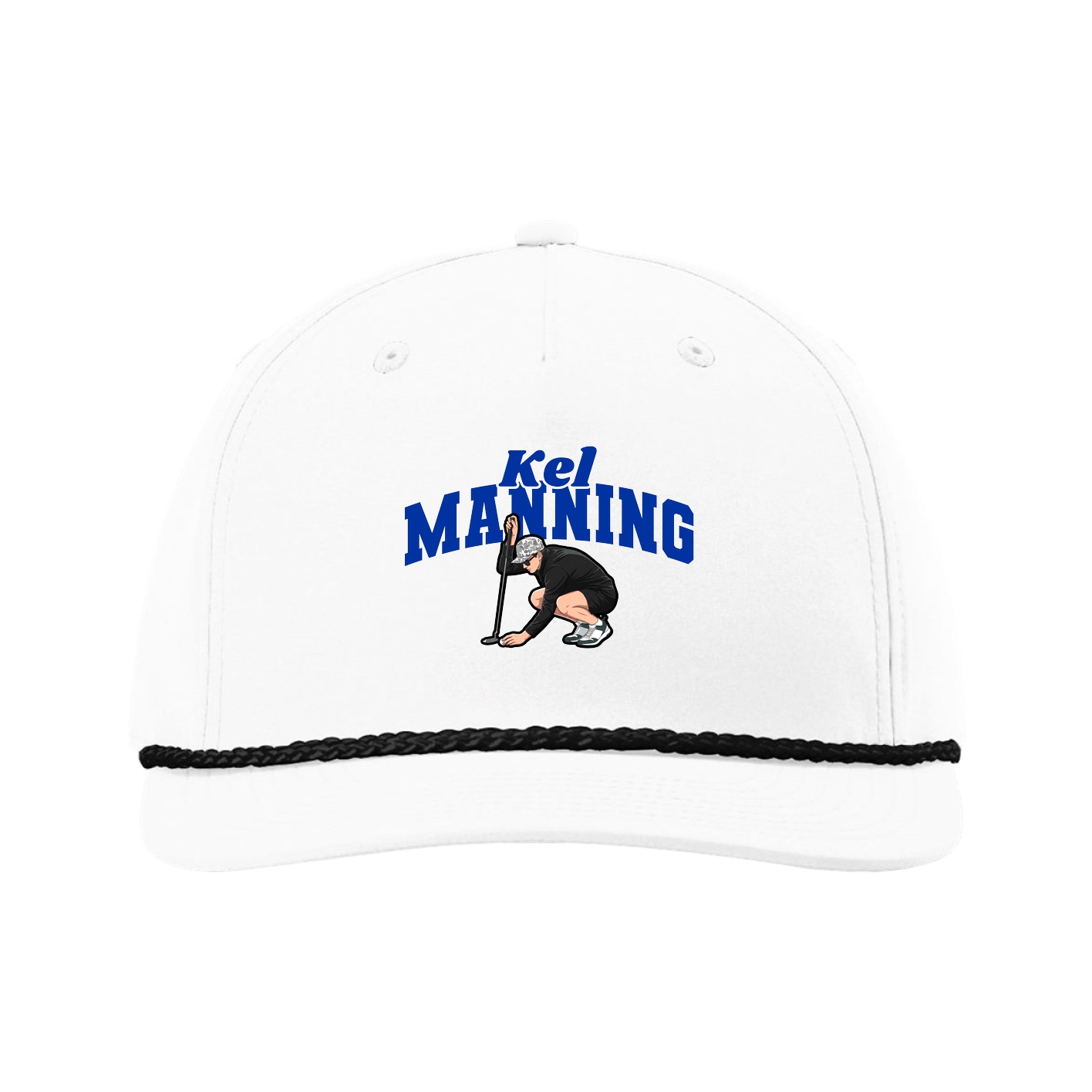 Five-Panel Classic Rope Cap — Signature Arch in White
