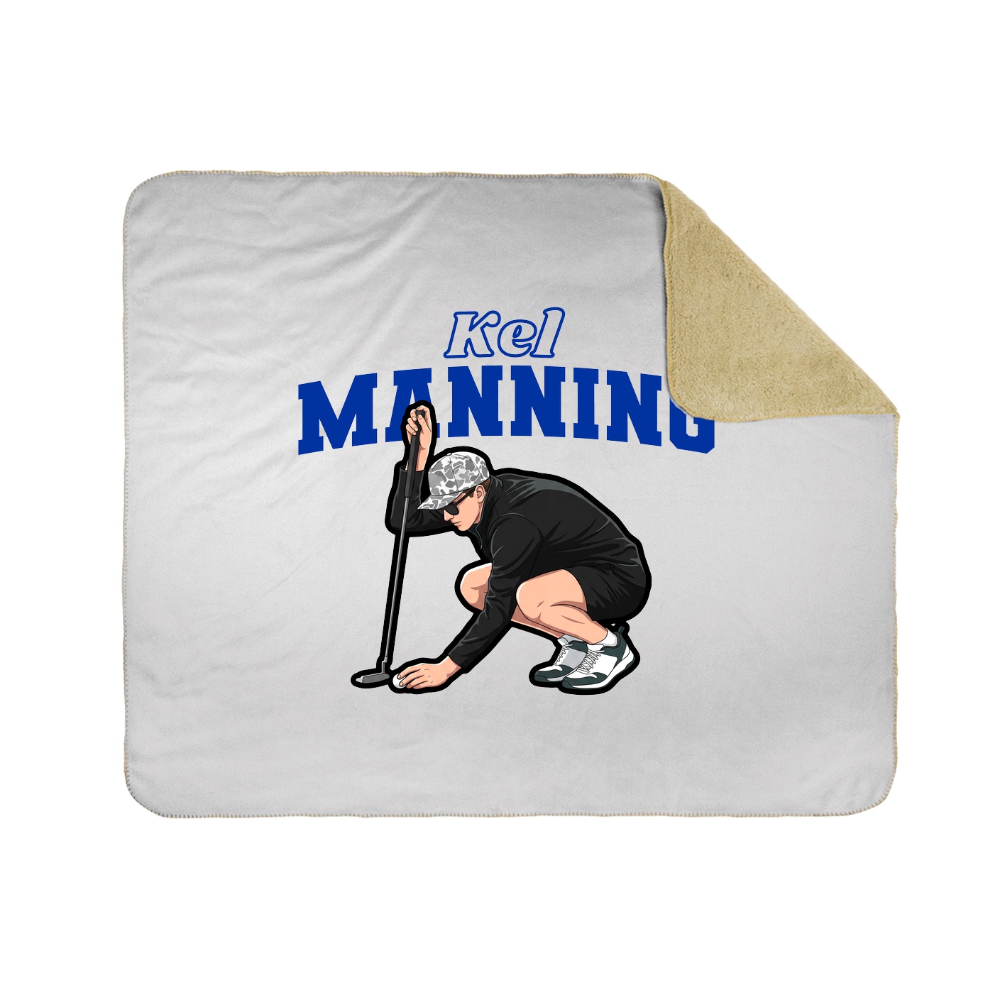 Throw Blanket — Name Arch in White