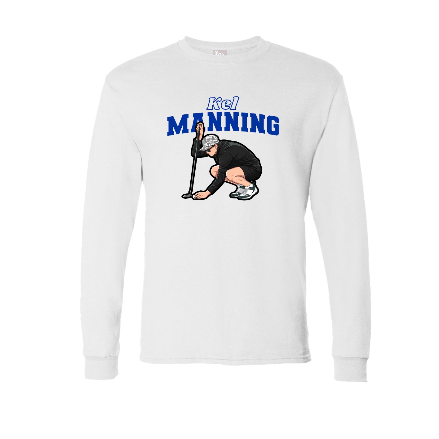 Long Sleeve Tee — Name Arch in White