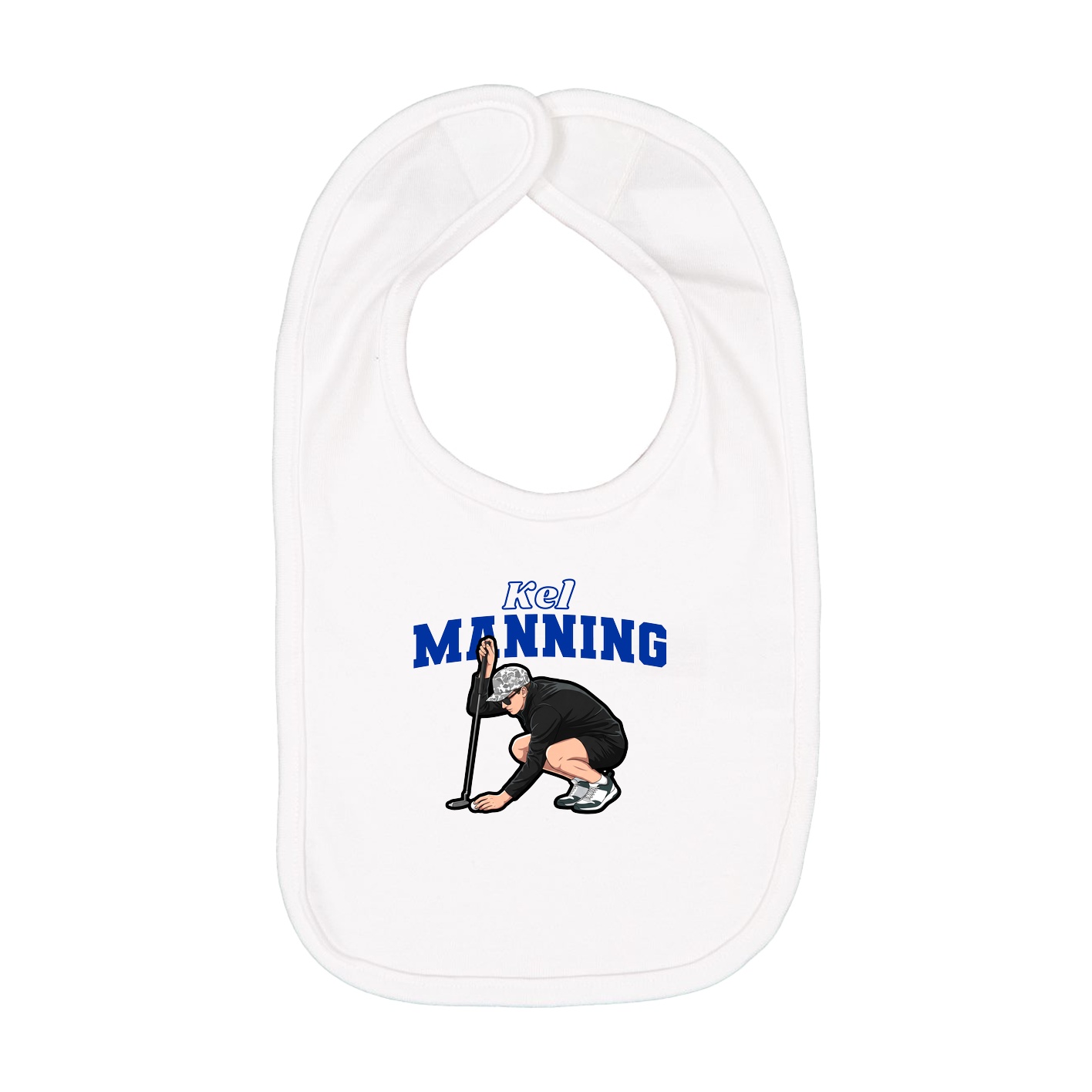Infant Bib — Name Arch in White