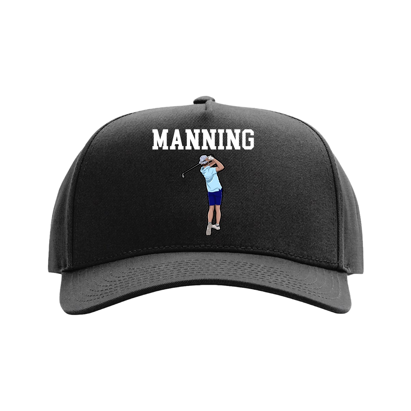 Full Fabric Five-Panel Champ Cap — Shirsey in Black