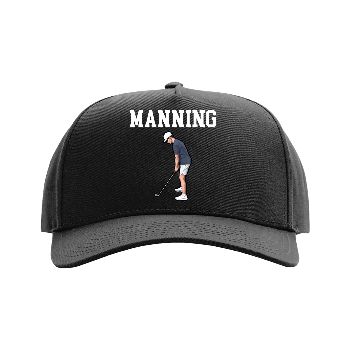 Full Fabric Five-Panel Champ Cap — Shirsey in Black