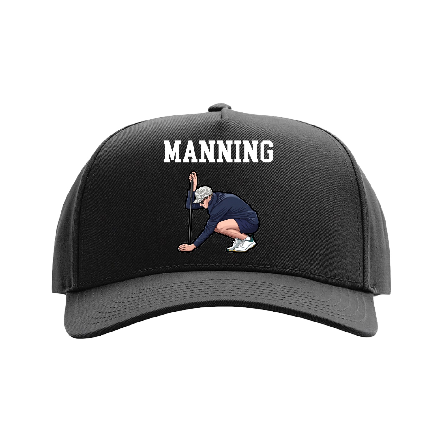 Full Fabric Five-Panel Champ Cap — Shirsey in Black